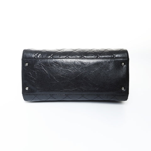 CHANEL No. 12 2008-2009 Chain Tote Matelasse Shoulder Bag black WS24804