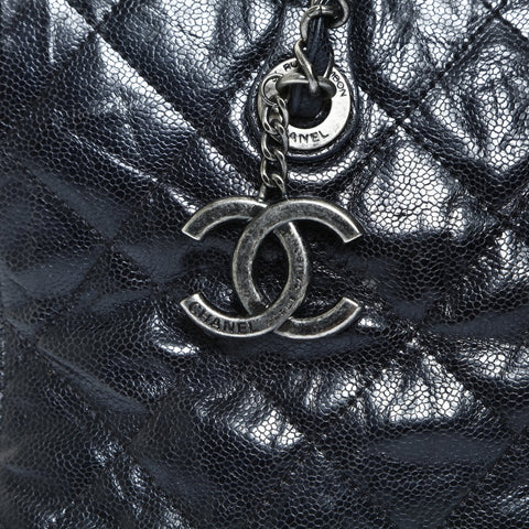 CHANEL No. 12 2008-2009 Chain Tote Matelasse Shoulder Bag black WS24804