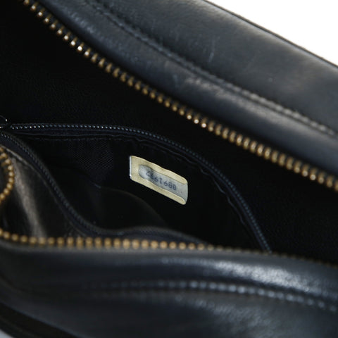 CHANEL 0 Series 1986-1988 Mini Camera Bag COCO Mark Fringe Lambskin Shoulder Bag black WS24806