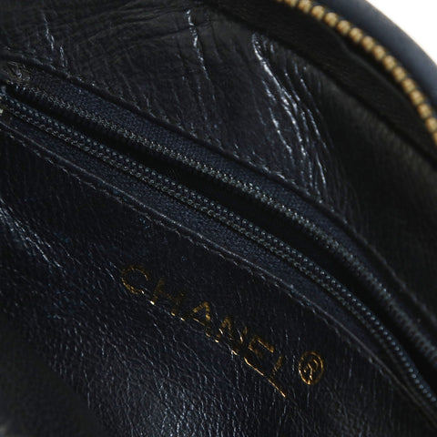 CHANEL 0 Series 1986-1988 Mini Camera Bag COCO Mark Fringe Lambskin Shoulder Bag black WS24806