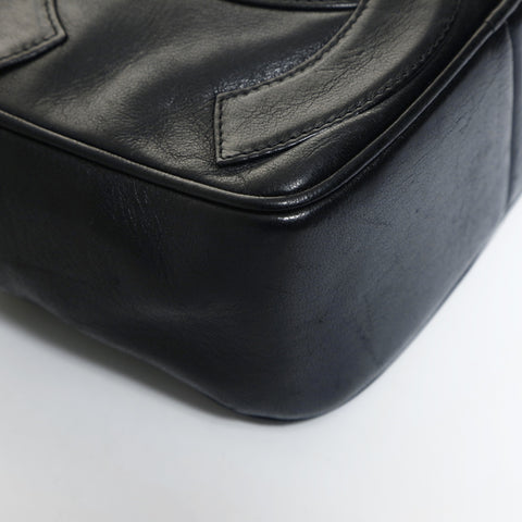 CHANEL 0 Series 1986-1988 Mini Camera Bag COCO Mark Fringe Lambskin Shoulder Bag black WS24806