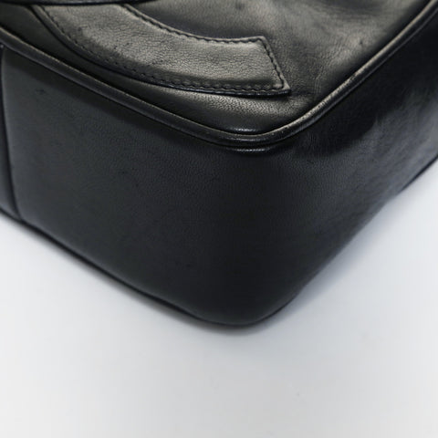 CHANEL 0 Series 1986-1988 Mini Camera Bag COCO Mark Fringe Lambskin Shoulder Bag black WS24806