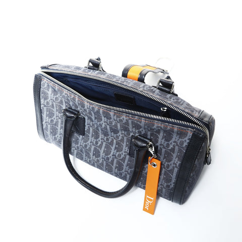 Christian Dior Trotter Boston Bag Denim Handbag Navy WS24812