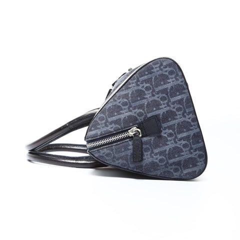 Christian Dior Trotter Boston Bag Denim Handbag Navy WS24812
