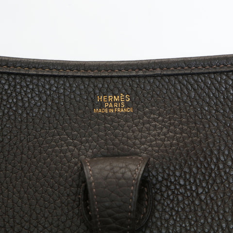 HERMES 2004 H stamp Evelyn 1 PM Shoulder Bag Brown WS24813