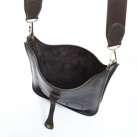 HERMES 2004 H stamp Evelyn 1 PM Shoulder Bag Brown WS24813