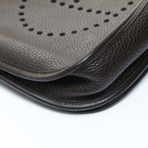 HERMES 2004 H stamp Evelyn 1 PM Shoulder Bag Brown WS24813