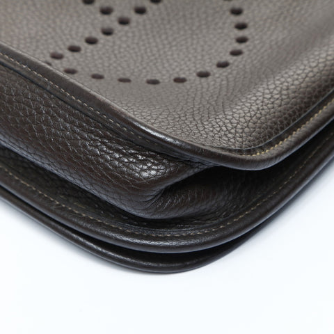 HERMES 2004 H stamp Evelyn 1 PM Shoulder Bag Brown WS24813