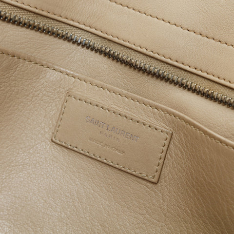 YVES SAINT LAURENT Downtown Cabas 2-way embossed leather Handbag beige WS24817