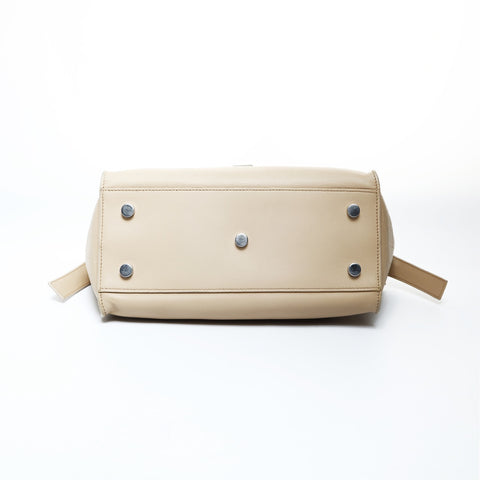 YVES SAINT LAURENT Downtown Cabas 2-Wege-geprägte Lederhandtasche beige WS24817