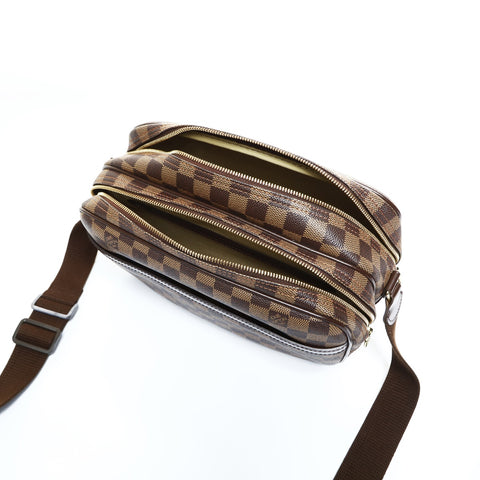 LOUIS VUITTON 2005 Damier Reporter PM Shoulder Bag black WS24819