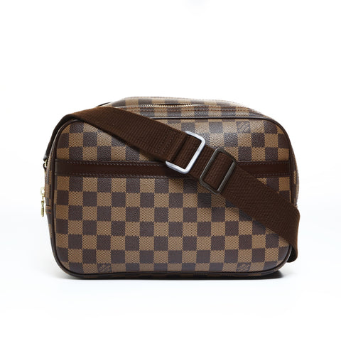 LOUIS VUITTON 2005 Damier Reporter PM Shoulder Bag black WS24819