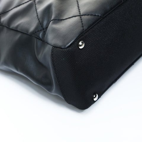 CHANEL No. 11 2006-2008 Paris Biarritz PM Tote Handbag black WS24820