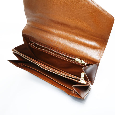 LOUIS VUITTON 1990 Monogram Concorde Handbag Brown WS24821