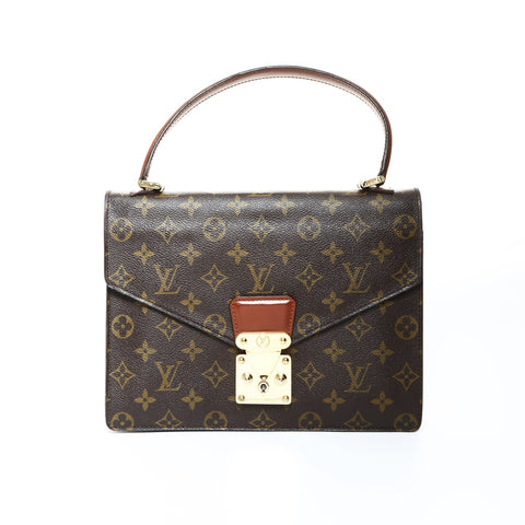 LOUIS VUITTON 1990 Monogram Concorde Handbag Brown WS24821