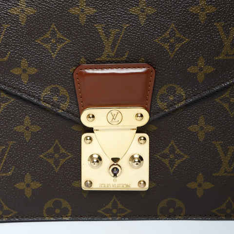 LOUIS VUITTON 1990 Monogram Concorde Handbag Brown WS24821