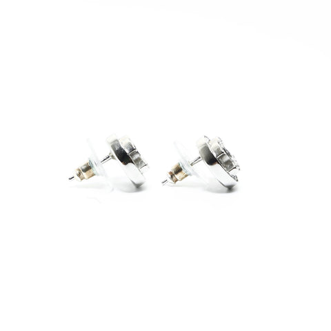 CHANEL B25S 2025 COCO Mark Round Rhinestone Pierce Silver WS24824