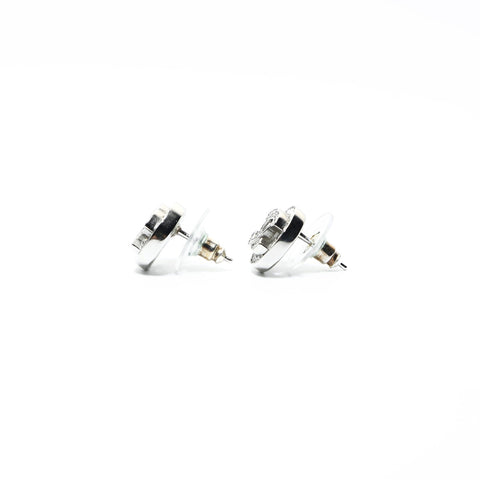 CHANEL B25S 2025 COCO Mark Round Rhinestone Pierce Silver WS24824