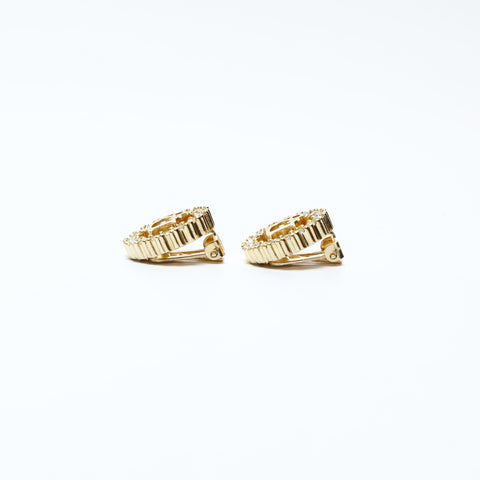 Christian Dior Logo rhinestone Earring gold WS24829