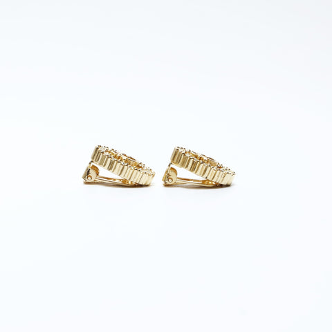 Christian Dior Logo rhinestone Earring gold WS24829
