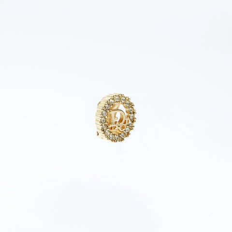 Christian Dior Logo rhinestone Earring gold WS24829