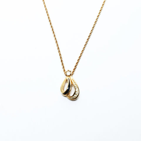 Christian Dior Rhinestone Pierce gold WS24833