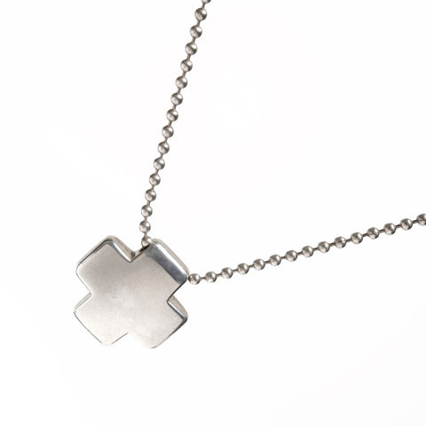 TIFFANY&Co. Cross Ball Chain 925 Necklace Silver WS24834