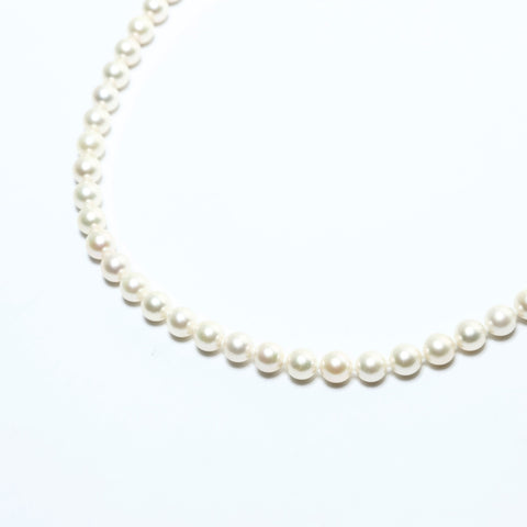 Pearl Long Silver around 0.2" Necklace white WS24837