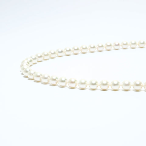 Pearl Long Silver around 0.2" Necklace white WS24837