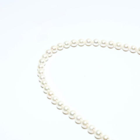 Pearl Long Silver around 0.2" Necklace white WS24837