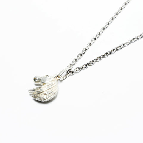 HERMES Horse Head Pendant Necklace Silver WS24842