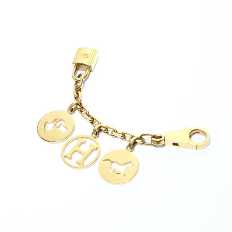 HERMES Amulet Bullock Chame key ring gold WS24845