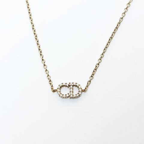 Christian Dior CD logo rhinestone bracelet gold WS24846