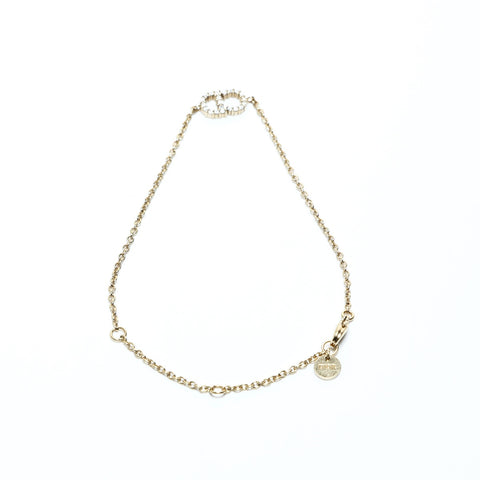 Christian Dior CD logo rhinestone bracelet gold WS24846