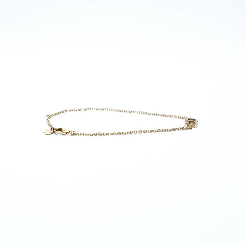 Christian Dior CD logo rhinestone bracelet gold WS24846