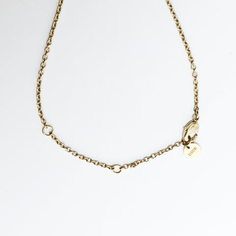 Christian Dior CD logo rhinestone bracelet gold WS24846