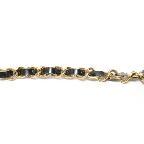 CHANEL 95P COCO Mark Rhinestone Chain Necklace gold WS24851