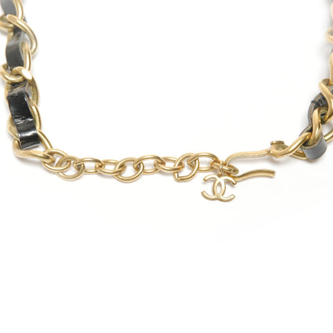 CHANEL 95P COCO Mark Rhinestone Chain Necklace gold WS24851