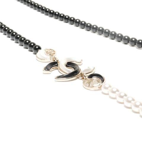 CHANEL A23C COCO Mark Pearl 2023 Necklace black WS24852