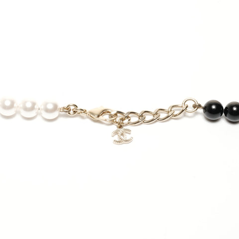 CHANEL A23C COCO Mark Pearl 2023 Necklace black WS24852