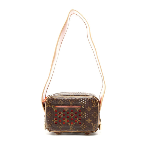 LOUIS VUITTON 2006 Monogram Perfo Mini Trocadero Shoulder Bag Brown WS24857