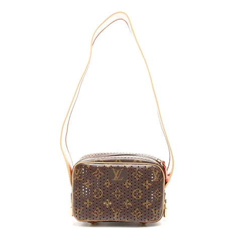LOUIS VUITTON 2006 Monogram Perfo Mini Trocadero Shoulder Bag Brown WS24857