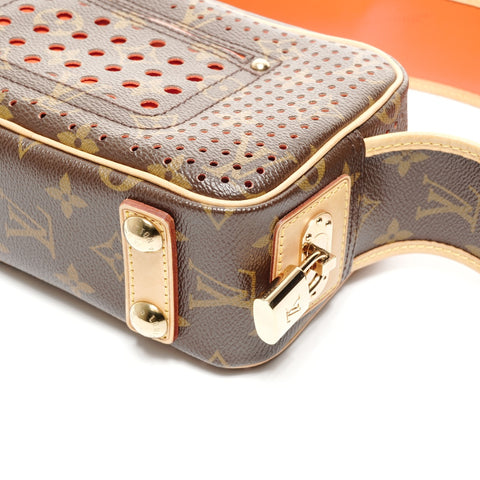 LOUIS VUITTON 2006 Monogram Perfo Mini Trocadero Shoulder Bag Brown WS24857