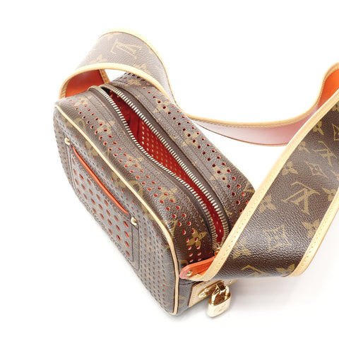 LOUIS VUITTON 2006 Monogram Perfo Mini Trocadero Shoulder Bag Brown WS24858