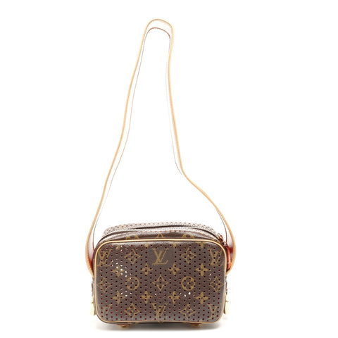 LOUIS VUITTON 2006 Monogram Perfo Mini Trocadero Shoulder Bag Brown WS24858