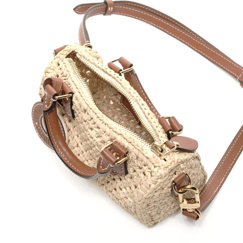 LOUIS VUITTON Nano Speedy Natural Tan Bast Umhängetasche beige WS24864