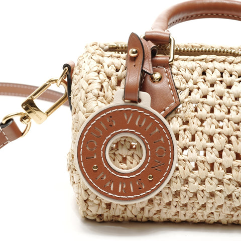 LOUIS VUITTON Nano Speedy Natural Tan Raffia Shoulder Bag beige WS24864