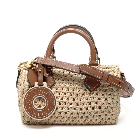 LOUIS VUITTON Nano Speedy Natural Tan Raffia Shoulder Bag beige WS24864