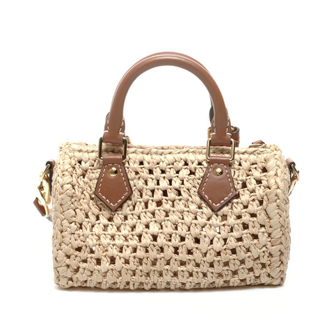 LOUIS VUITTON Nano Speedy Natural Tan Raffia Shoulder Bag beige WS24864