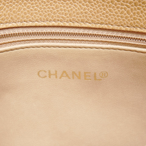 CHANEL No. 2 1991-1994 鱼子酱马特拉塞手提包链条单肩包米色 WS24865